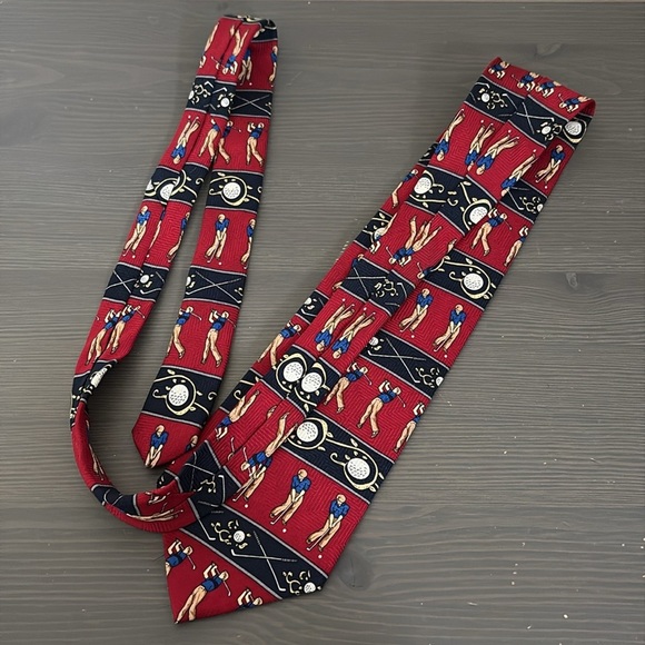 Vintage Giorgio 100% Silk Golfer Swing Tie - Picture 6 of 6